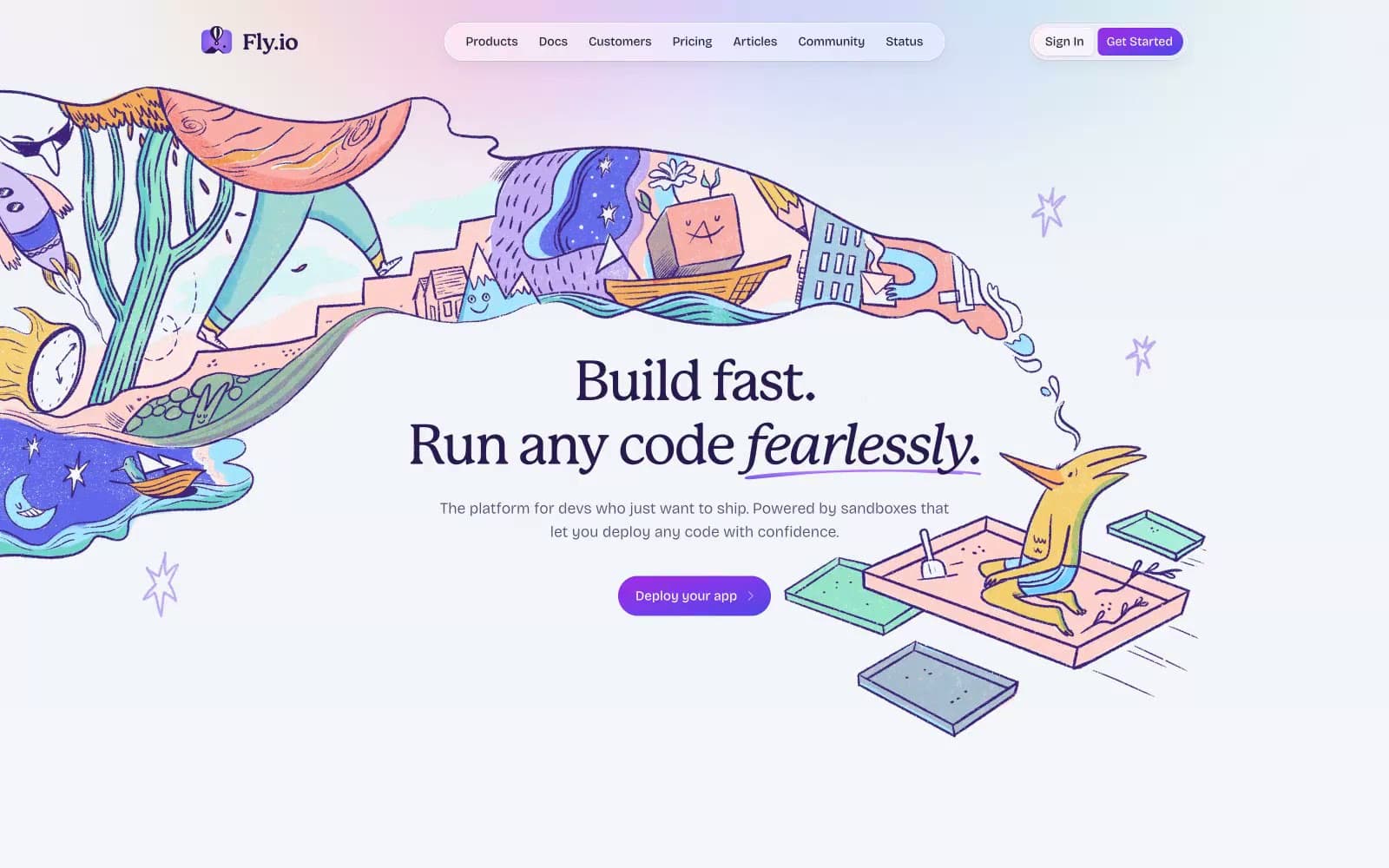 Screenshot of Fly.io