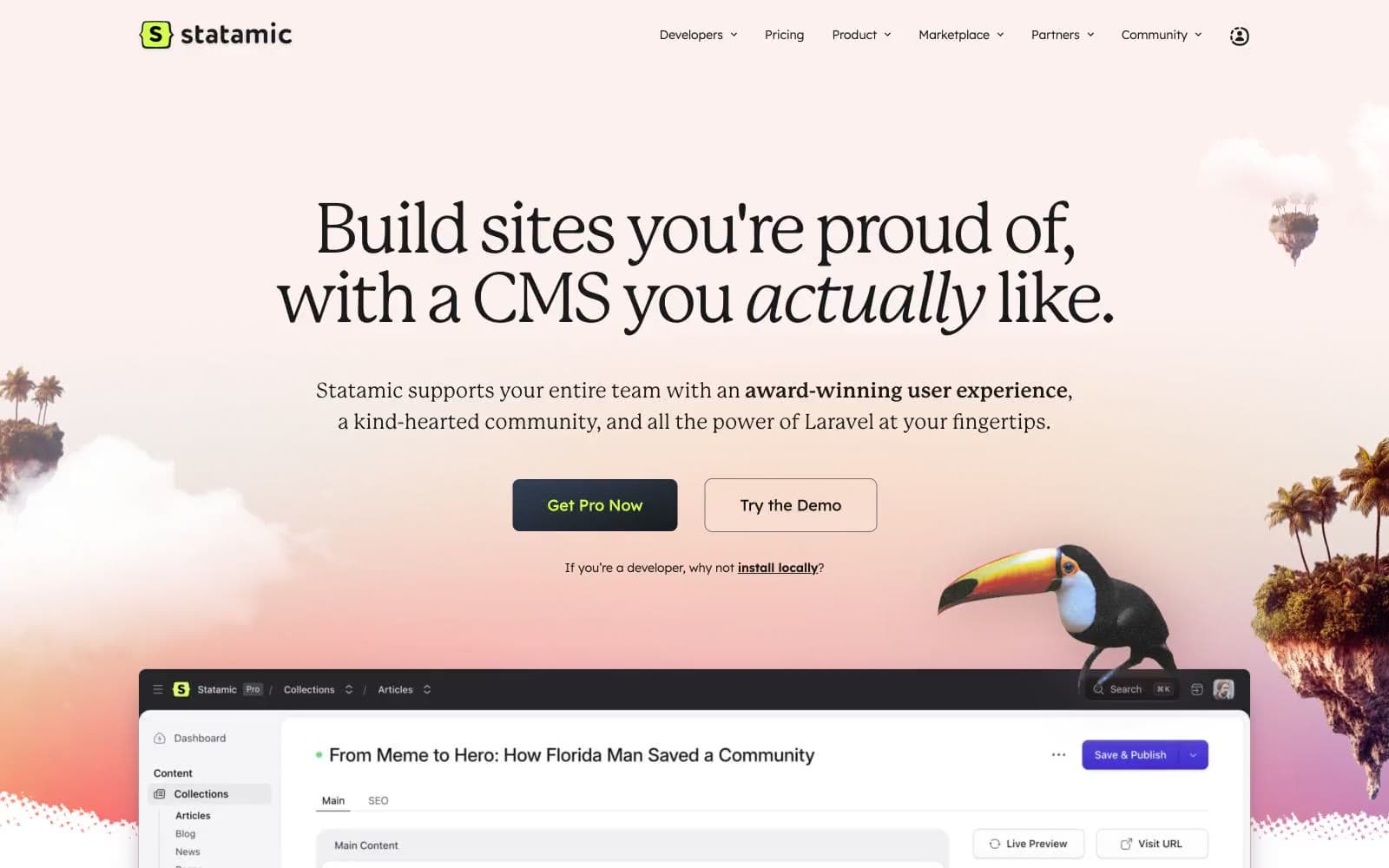 Screenshot of Statamic