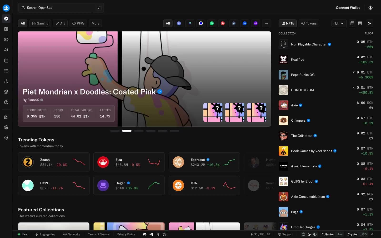 Screenshot of OpenSea