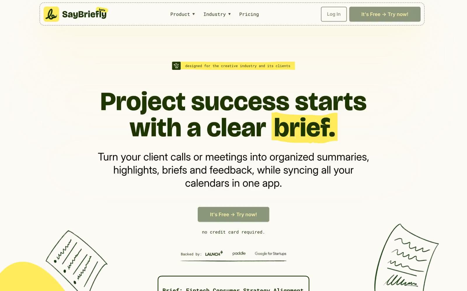 Screenshot of Say Briefly