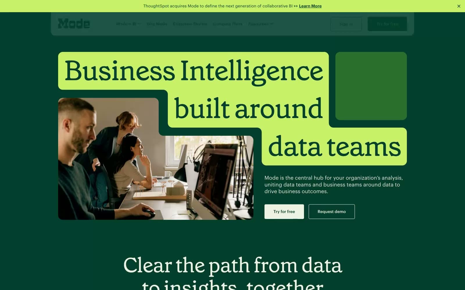 Screenshot of Modern Business Intelligence