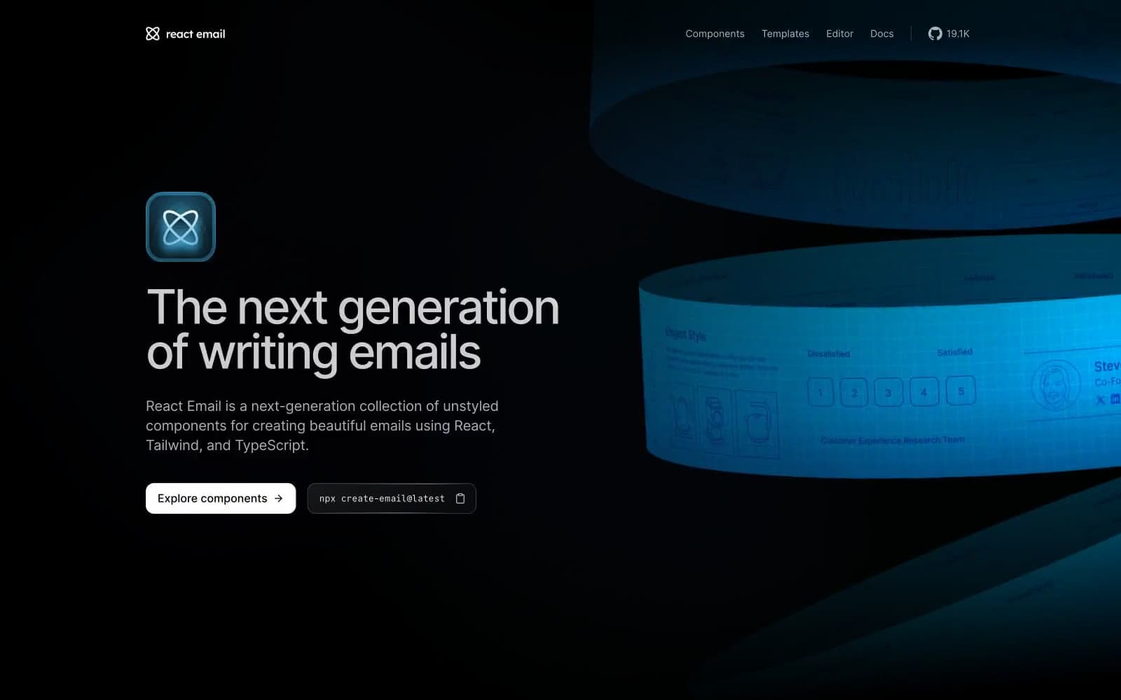 Screenshot of React Email