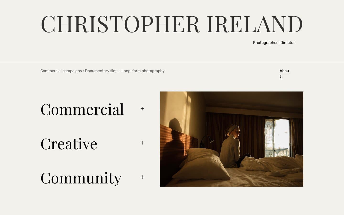 Screenshot of CHRISTOPHER IRELAND CREATIVE