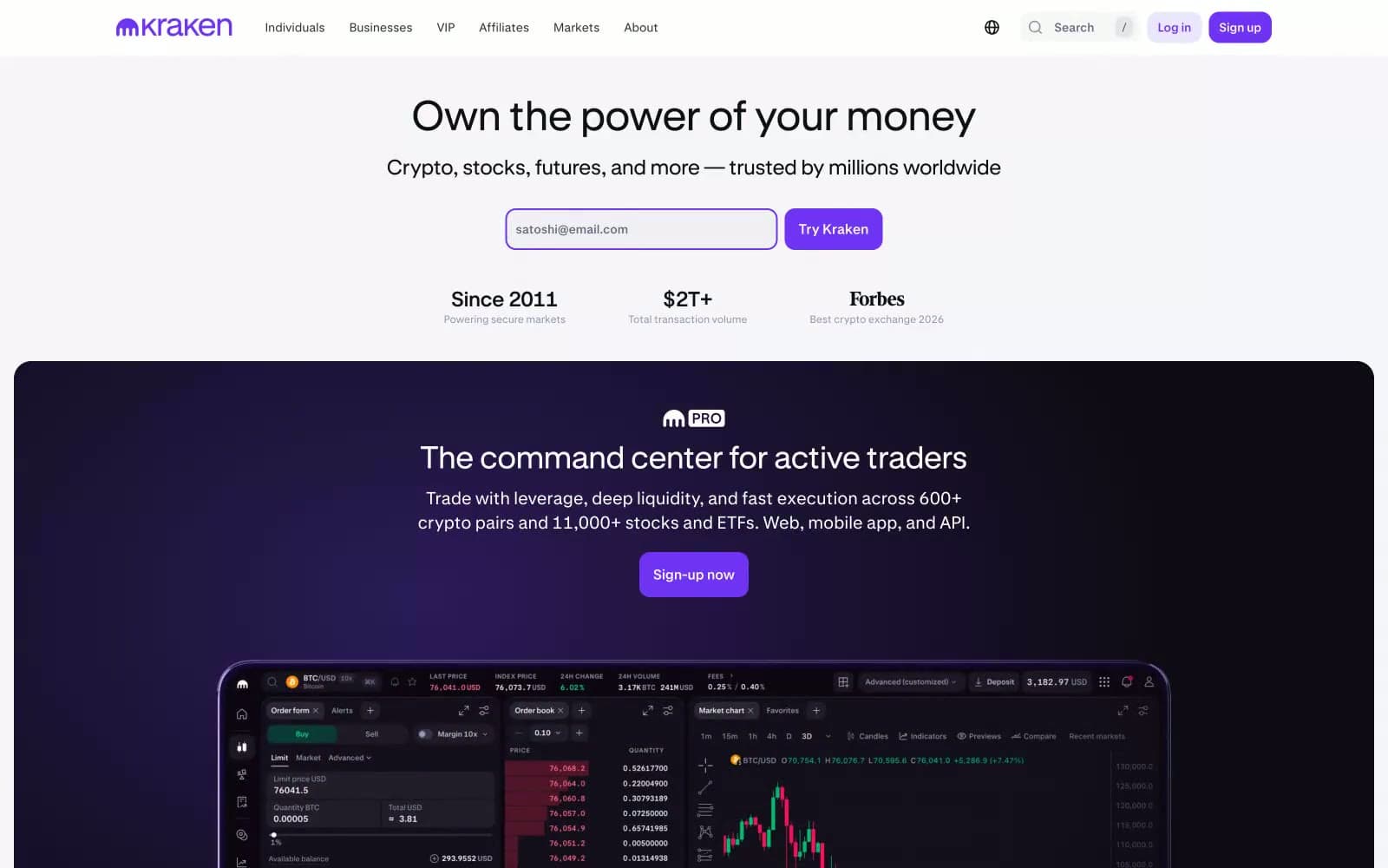Screenshot of Kraken