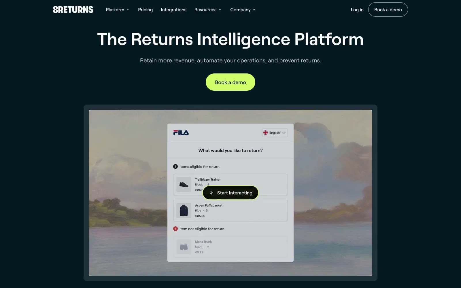 Screenshot of 8returns