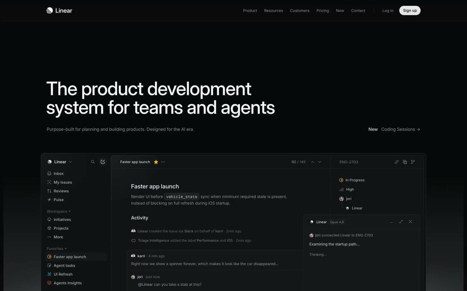 Screenshot of Linear