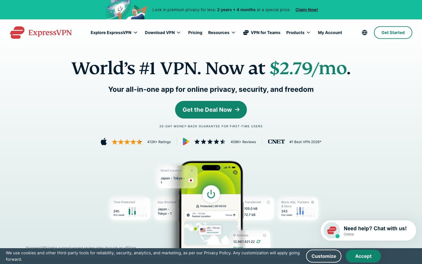 Screenshot of ExpressVPN