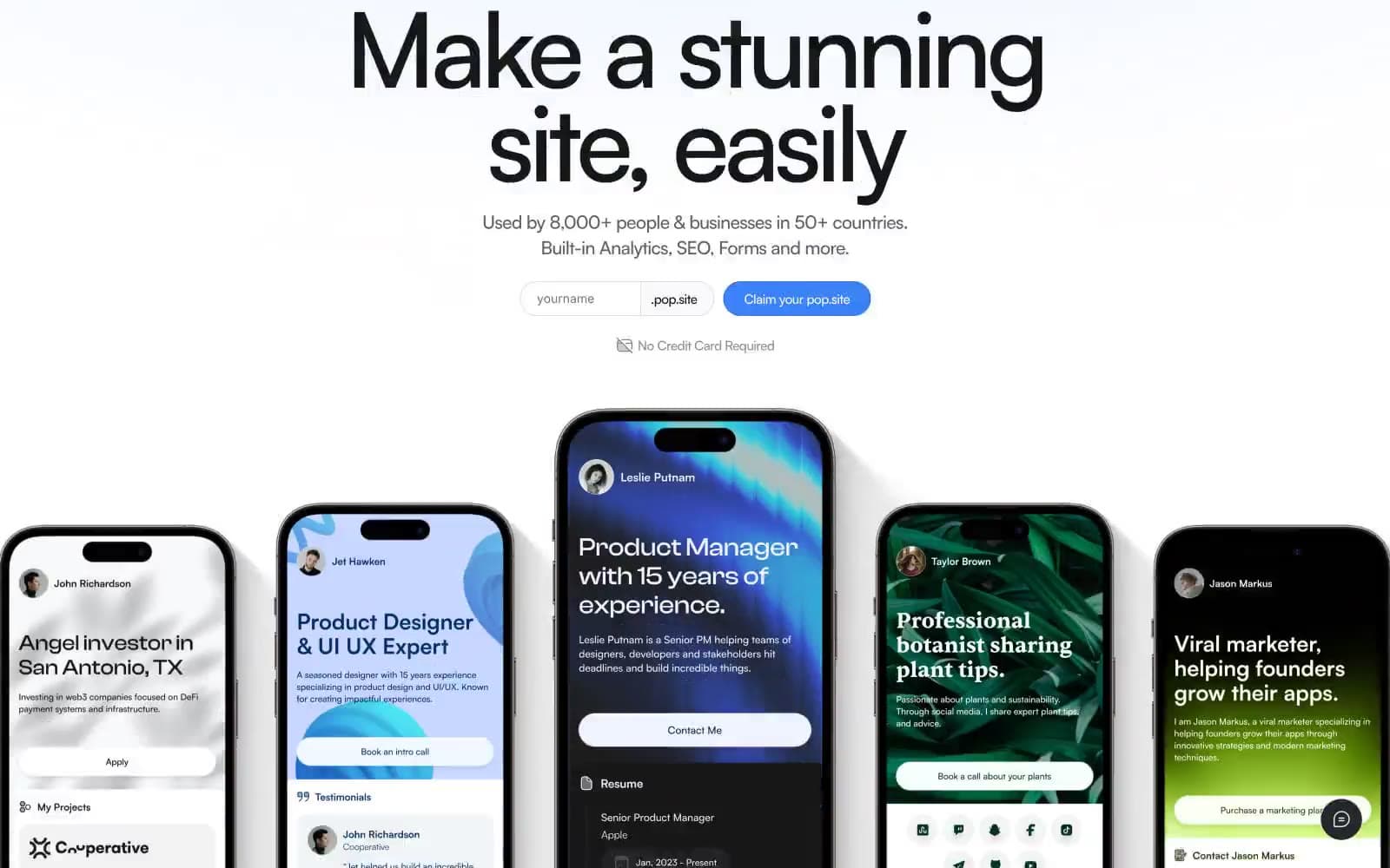 Screenshot of Pop Site