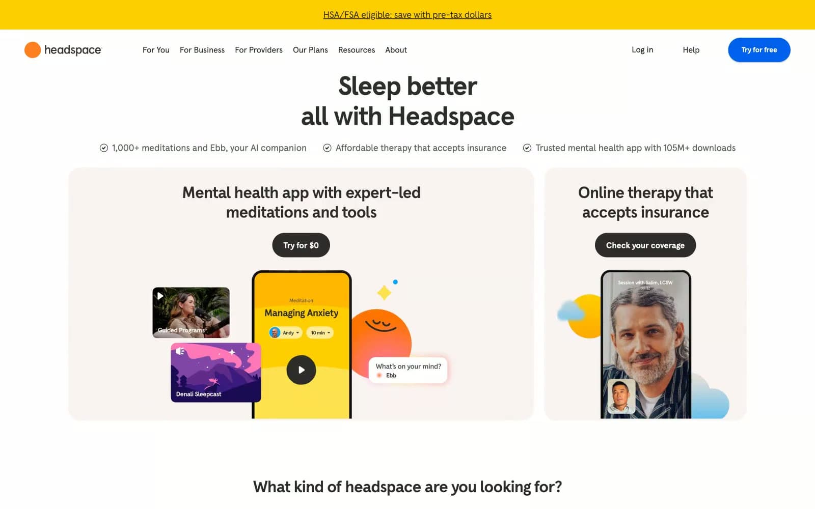Screenshot of Headspace