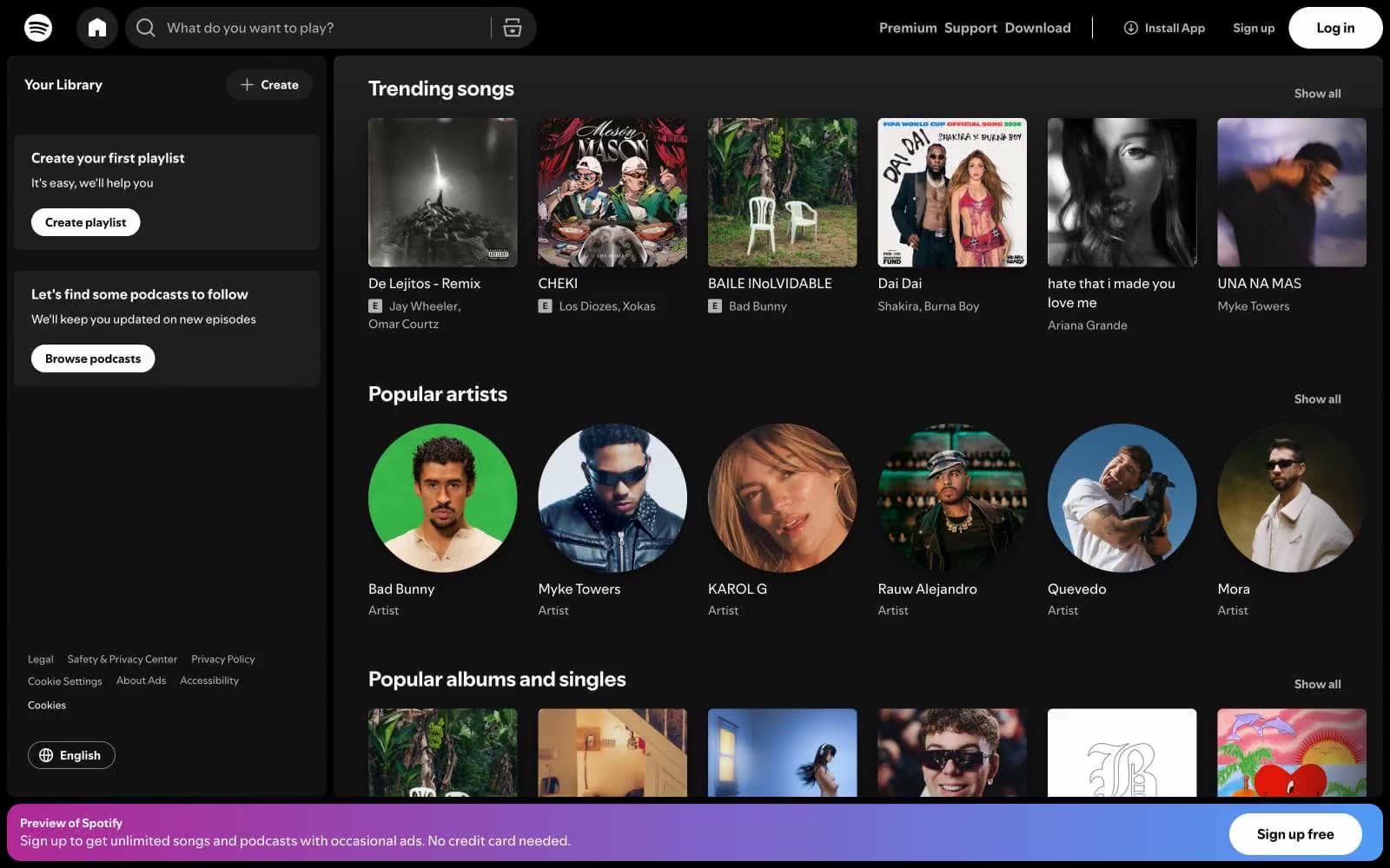 Screenshot of Spotify