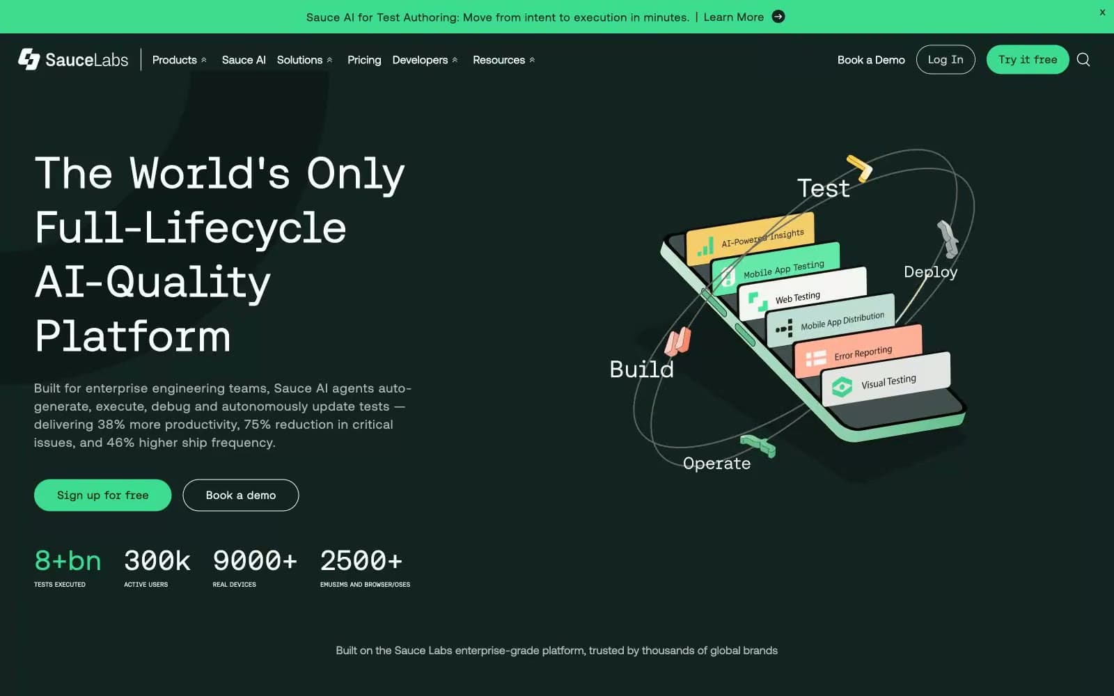 Screenshot of Sauce Labs